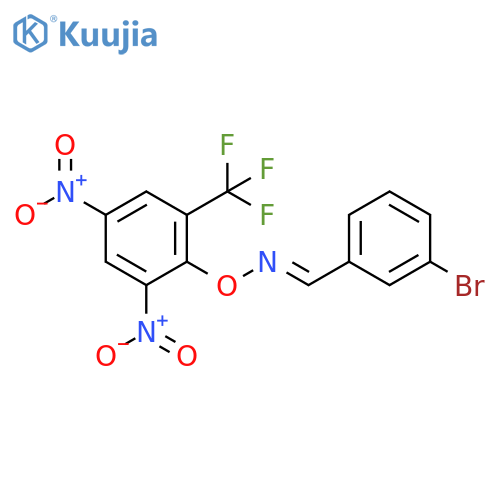 Benzaldehyde, 3-bromo-, O-[2,4-dinitro-6-(trifluoromethyl)phenyl]oxime, (E)- (9CI) structure