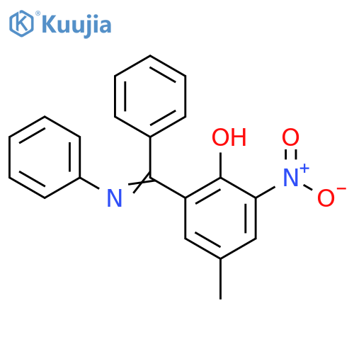 Phenol, 4-methyl-2-nitro-6-[phenyl(phenylimino)methyl]- structure