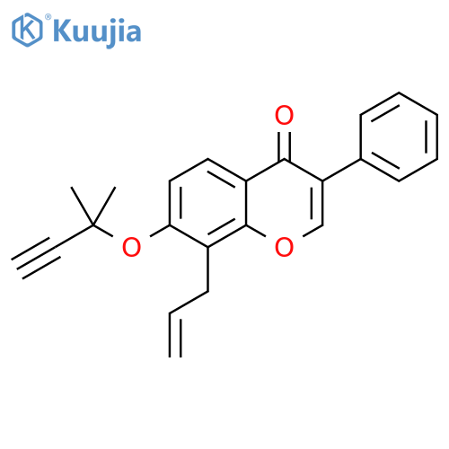 4H-1-Benzopyran-4-one,7-[(1,1-dimethyl-2-propynyl)oxy]-3-phenyl-8-(2-propenyl)- structure