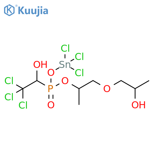 2,4,7-Trioxa-3-phospha-1-stannadecan-9-ol,1,1,1-trichloro-5-methyl-3-(2,2,2-trichloro-1-hydroxyethyl)-, 3-oxide structure