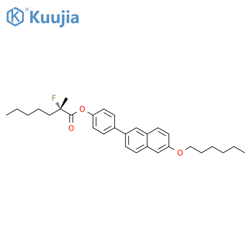 Heptanoic acid, 2-fluoro-2-methyl-,4-[6-(hexyloxy)-2-naphthalenyl]phenyl ester, (S)- structure