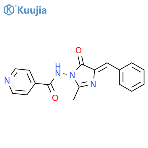 4-Pyridinecarboxamide,N-[4,5-dihydro-2-methyl-5-oxo-4-(phenylmethylene)-1H-imidazol-1-yl]- structure