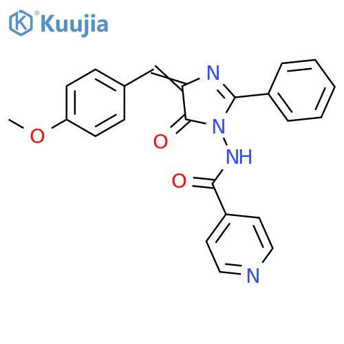 4-Pyridinecarboxamide,N-[4,5-dihydro-4-[(4-methoxyphenyl)methylene]-5-oxo-2-phenyl-1H-imidazol-1-yl]- structure
