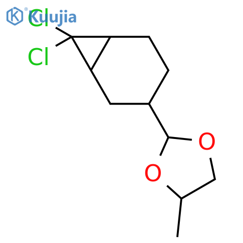 1,3-Dioxolane, 2-(7,7-dichlorobicyclo[4.1.0]hept-3-yl)-4-methyl- structure