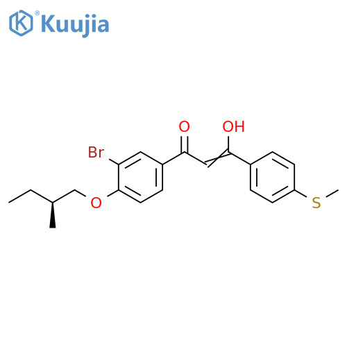 2-Propen-1-one, 1-[3-bromo-4-(2-methylbutoxy)phenyl]-3-hydroxy-3-[4-(methylthio)phenyl]-, (S)- (9CI) structure