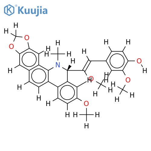 (R)-(1'E)-5'-methoxy-6'-hydroxy-cinnamyl-(1'->6)-dihydrochelerythrine structure