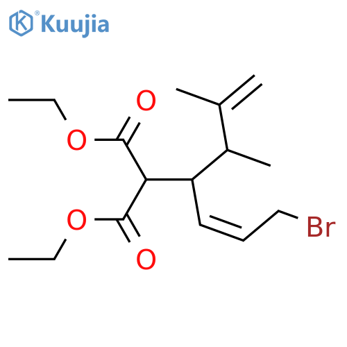 Propanedioic acid, [4-bromo-1-(1,2-dimethyl-2-propenyl)-2-butenyl]-,diethyl ester, (Z)- structure