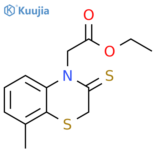 4H-1,4-Benzothiazine-4-acetic acid, 2,3-dihydro-8-methyl-3-thioxo-,ethyl ester structure