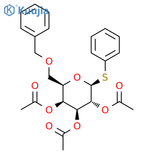 Phenyl 2-O,3-O,4-O-triacetyl-6-O-benzyl-1-thio-beta-D-galactopyranoside structure
