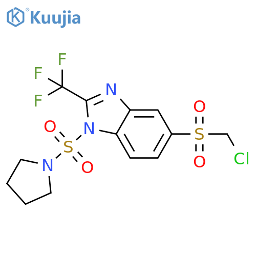 1H-Benzimidazole,5-[(chloromethyl)sulfonyl]-1-(1-pyrrolidinylsulfonyl)-2-(trifluoromethyl)- structure