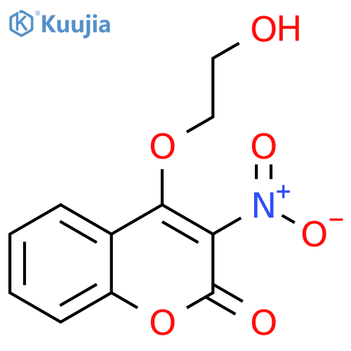 2H-1-Benzopyran-2-one, 4-(2-hydroxyethoxy)-3-nitro- structure