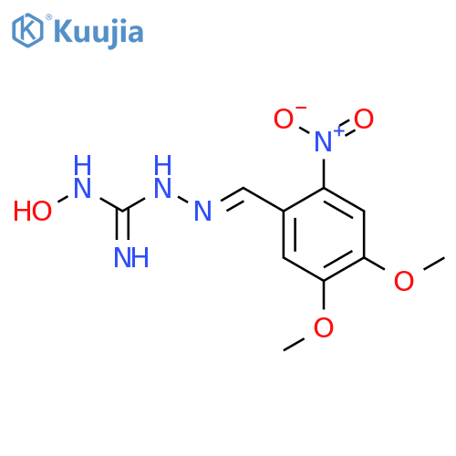 N1-Hydroxy-N3[(3,4-dimethoxy-6-nitrobenzylidene)amino]guanidine structure