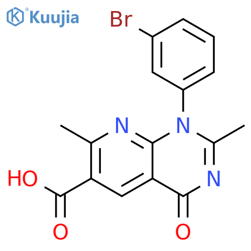 Pyrido[2,3-d]pyrimidine-6-carboxylic acid, 1-(3-bromophenyl)-1,4-dihydro-2,7-dimethyl-4-oxo- structure