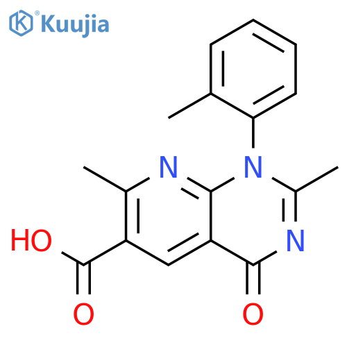 Pyrido[2,3-d]pyrimidine-6-carboxylic acid,1,4-dihydro-2,7-dimethyl-1-(2-methylphenyl)-4-oxo- structure