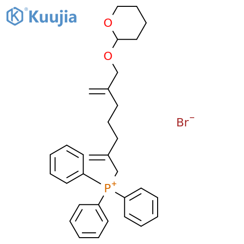 Phosphonium,[2,6-bis(methylene)-7-[(tetrahydro-2H-pyran-2-yl)oxy]heptyl]triphenyl-,bromide structure