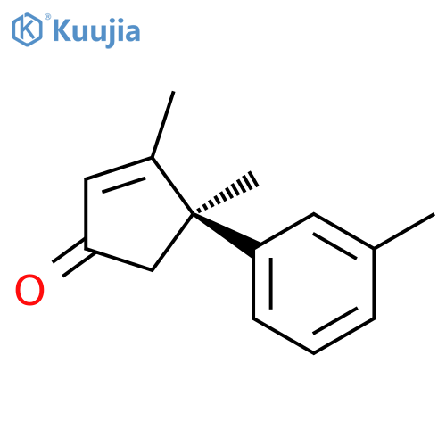 2-Cyclopenten-1-one, 3,4-dimethyl-4-(3-methylphenyl)-, (S)- structure