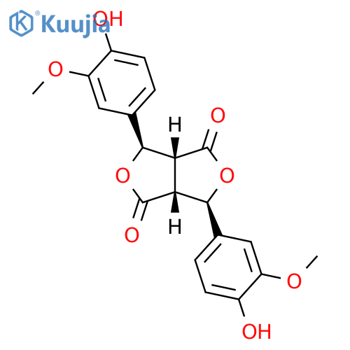 1H,4H-Furo[3,4-c]furan-1,4-dione, tetrahydro-3,6-bis(4-hydroxy-3-methoxyphenyl)-, (3R,3aR,6R,6aR)-rel- structure