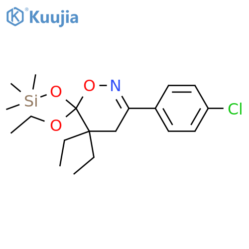 4H-1,2-Oxazine, 3-(4-chlorophenyl)-6-ethoxy-5,5-diethyl-5,6-dihydro-6-[(trimethylsilyl)oxy]- structure