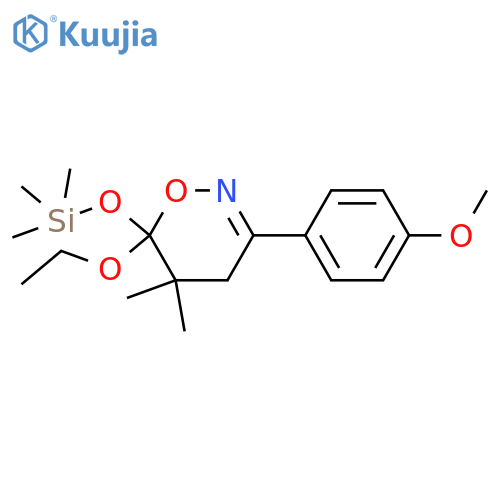 4H-1,2-Oxazine, 6-ethoxy-5,6-dihydro-3-(4-methoxyphenyl)-5,5-dimethyl-6-[(trimethylsilyl)oxy]- structure