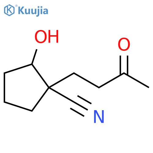 Cyclopentanecarbonitrile, 2-hydroxy-1-(3-oxobutyl)- structure