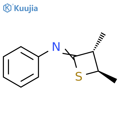 Benzenamine, N-(3,4-dimethyl-2-thietanylidene)-, trans- structure