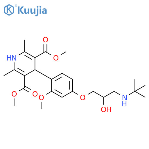 3,5-Pyridinedicarboxylic acid,4-[4-[3-[(1,1-dimethylethyl)amino]-2-hydroxypropoxy]-2-methoxyphenyl]-1,4-dihydro-2,6-dimethyl-, dimethyl ester structure