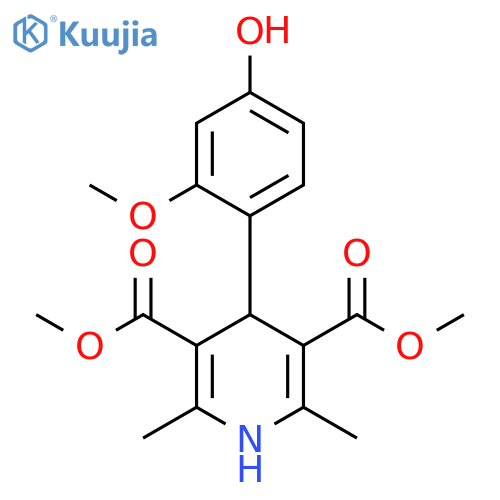 3,5-Pyridinedicarboxylic acid,1,4-dihydro-4-(4-hydroxy-2-methoxyphenyl)-2,6-dimethyl-, dimethylester structure