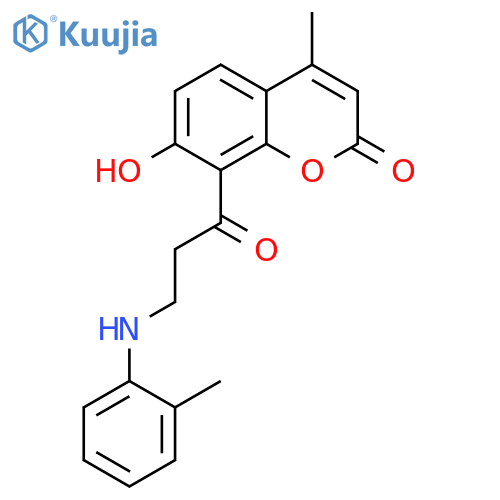 2H-1-Benzopyran-2-one,7-hydroxy-4-methyl-8-[3-[(2-methylphenyl)amino]-1-oxopropyl]- structure