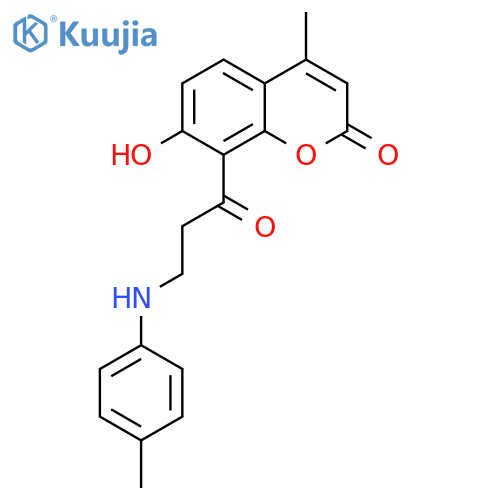 2H-1-Benzopyran-2-one,7-hydroxy-4-methyl-8-[3-[(4-methylphenyl)amino]-1-oxopropyl]- structure