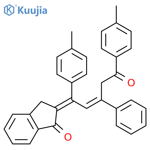 1H-Inden-1-one,2-[1,5-bis(4-methylphenyl)-5-oxo-3-phenyl-2-pentenylidene]-2,3-dihydro-, (E,E)- structure