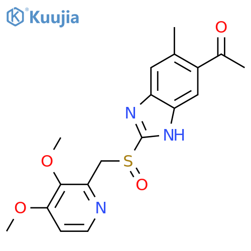 Ethanone,1-[2-[[(3,4-dimethoxy-2-pyridinyl)methyl]sulfinyl]-5-methyl-1H-benzimidazol-6-yl]- structure