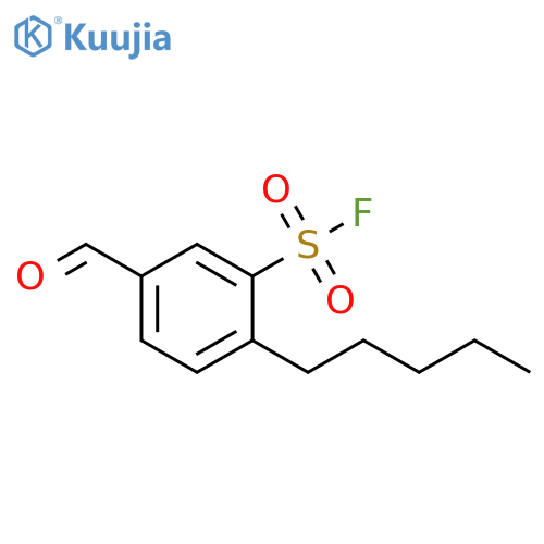 Benzenesulfonyl fluoride, 5-formyl-2-pentyl- structure