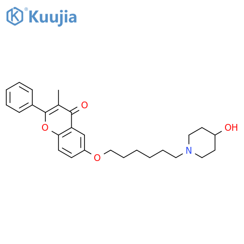 4H-1-Benzopyran-4-one,6-[[6-(4-hydroxy-1-piperidinyl)hexyl]oxy]-3-methyl-2-phenyl- structure