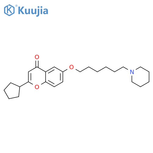 4H-1-Benzopyran-4-one, 2-cyclopentyl-6-[[6-(1-piperidinyl)hexyl]oxy]- structure