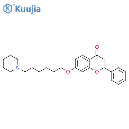4H-1-Benzopyran-4-one, 2-phenyl-7-[[6-(1-piperidinyl)hexyl]oxy]- structure