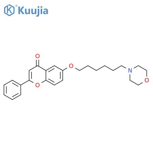 4H-1-Benzopyran-4-one, 6-[[6-(4-morpholinyl)hexyl]oxy]-2-phenyl- structure
