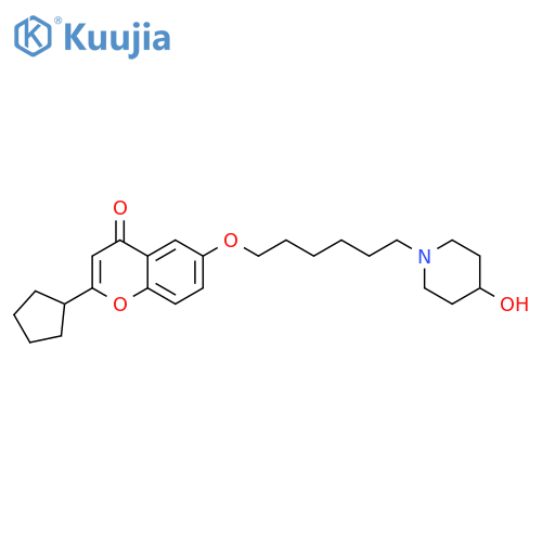 4H-1-Benzopyran-4-one,2-cyclopentyl-6-[[6-(4-hydroxy-1-piperidinyl)hexyl]oxy]- structure