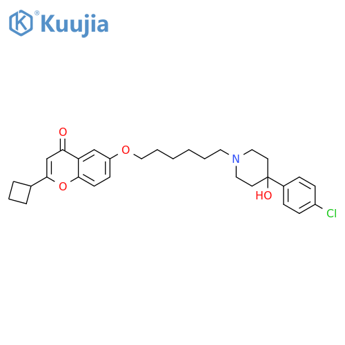 4H-1-Benzopyran-4-one,6-[[6-[4-(4-chlorophenyl)-4-hydroxy-1-piperidinyl]hexyl]oxy]-2-cyclobutyl- structure