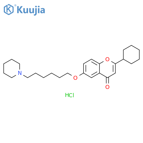 4H-1-Benzopyran-4-one, 2-cyclohexyl-6-[[6-(1-piperidinyl)hexyl]oxy]-,hydrochloride structure