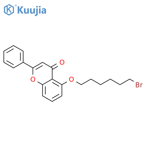 4H-1-Benzopyran-4-one, 5-[(6-bromohexyl)oxy]-2-phenyl- structure