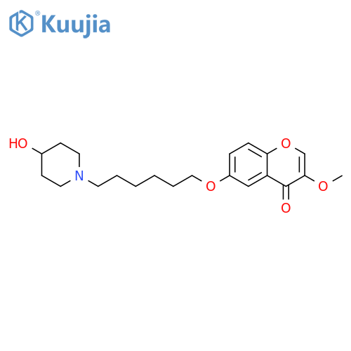 4H-1-Benzopyran-4-one,6-[[6-(4-hydroxy-1-piperidinyl)hexyl]oxy]-3-methoxy- structure