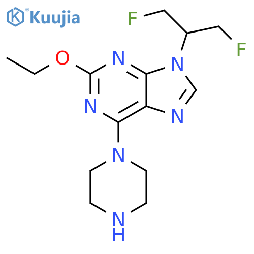 9H-Purine, 2-ethoxy-9-[2-fluoro-1-(fluoromethyl)ethyl]-6-(1-piperazinyl)- structure