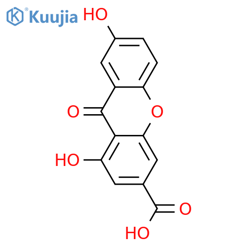 1,7-Dihydroxyxanthone-3-carboxylic acid structure