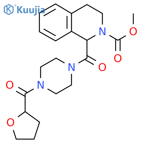 methyl 1-4-(oxolane-2-carbonyl)piperazine-1-carbonyl-1,2,3,4-tetrahydroisoquinoline-2-carboxylate structure