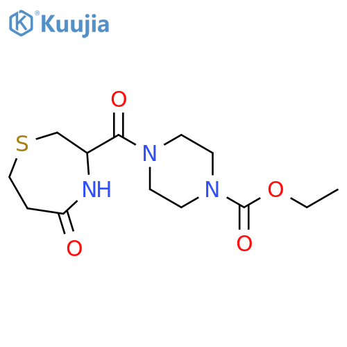 ethyl 4-(5-oxo-1,4-thiazepane-3-carbonyl)piperazine-1-carboxylate structure