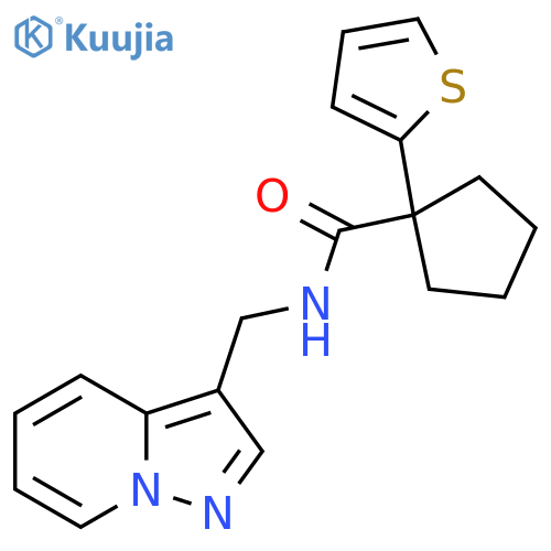N-({pyrazolo1,5-apyridin-3-yl}methyl)-1-(thiophen-2-yl)cyclopentane-1-carboxamide structure