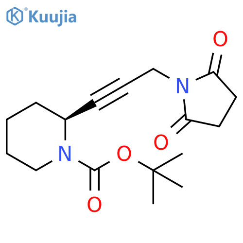1-Piperidinecarboxylic acid, 2-[3-(2,5-dioxo-1-pyrrolidinyl)-1-propynyl]-,1,1-dimethylethyl ester, (S)- structure