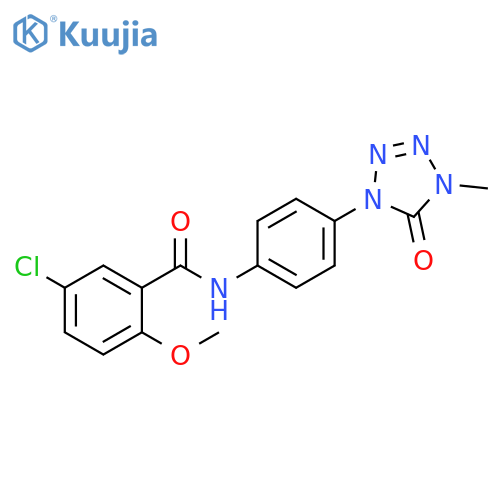 5-chloro-2-methoxy-N-[4-(4-methyl-5-oxo-4,5-dihydro-1H-1,2,3,4-tetrazol-1-yl)phenyl]benzamide structure