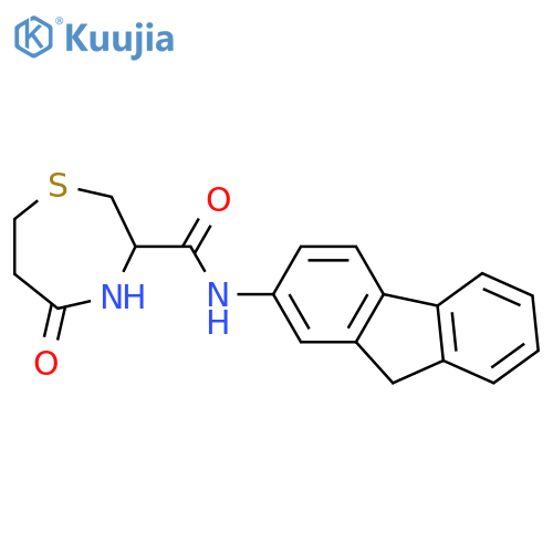 N-(9H-fluoren-2-yl)-5-oxo-1,4-thiazepane-3-carboxamide structure