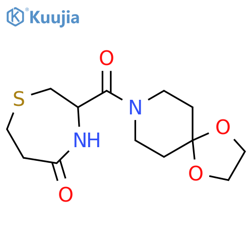 3-{1,4-dioxa-8-azaspiro[4.5]decane-8-carbonyl}-1,4-thiazepan-5-one structure